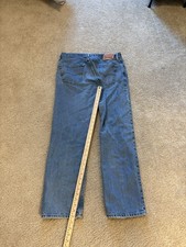 Levis 505 Jeans Mens 34x32 Blue Denim Regular Straight Leg Fit Blue Jean