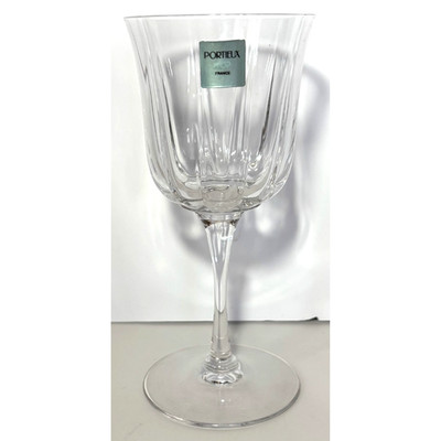 4 Vintage Portieux Top France Crystal 7.25'' Wine Glasses Portieux Vallerysthal