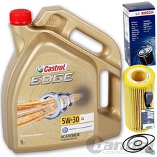 BOSCH ÖLFILTER 1457429243+CASTROL 5W30 ÖL für AUDI A3 8P VW GOLF 5 6 PASSAT 3C