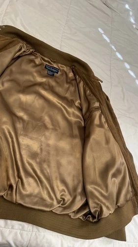 Norm Thompson Vintage Brown Suede Harrington Bomber Jacket XL image 7