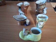 hornsea animal pottery,well looked after collection bunnys ,owl,mouse,poodle dog