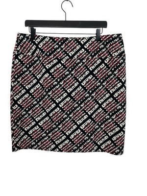 J. Jill Wearever Collection Smooth-fit Pencil Skirt Geometric Black White Red LP