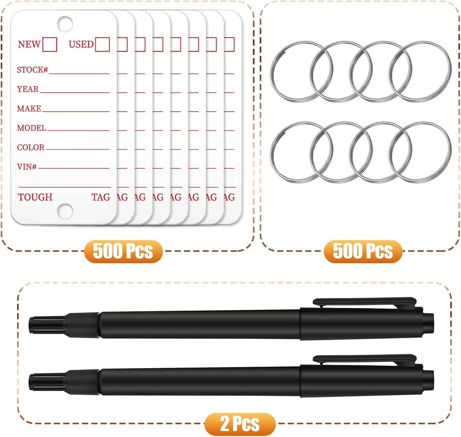 500 Pieces Yexiya Poly Key Tags Plastic Dealership Car Key Tags with Labels