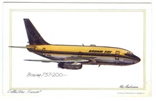 Boeing 737-200 - 1974 Aviation Postcard Roy Anderson Art