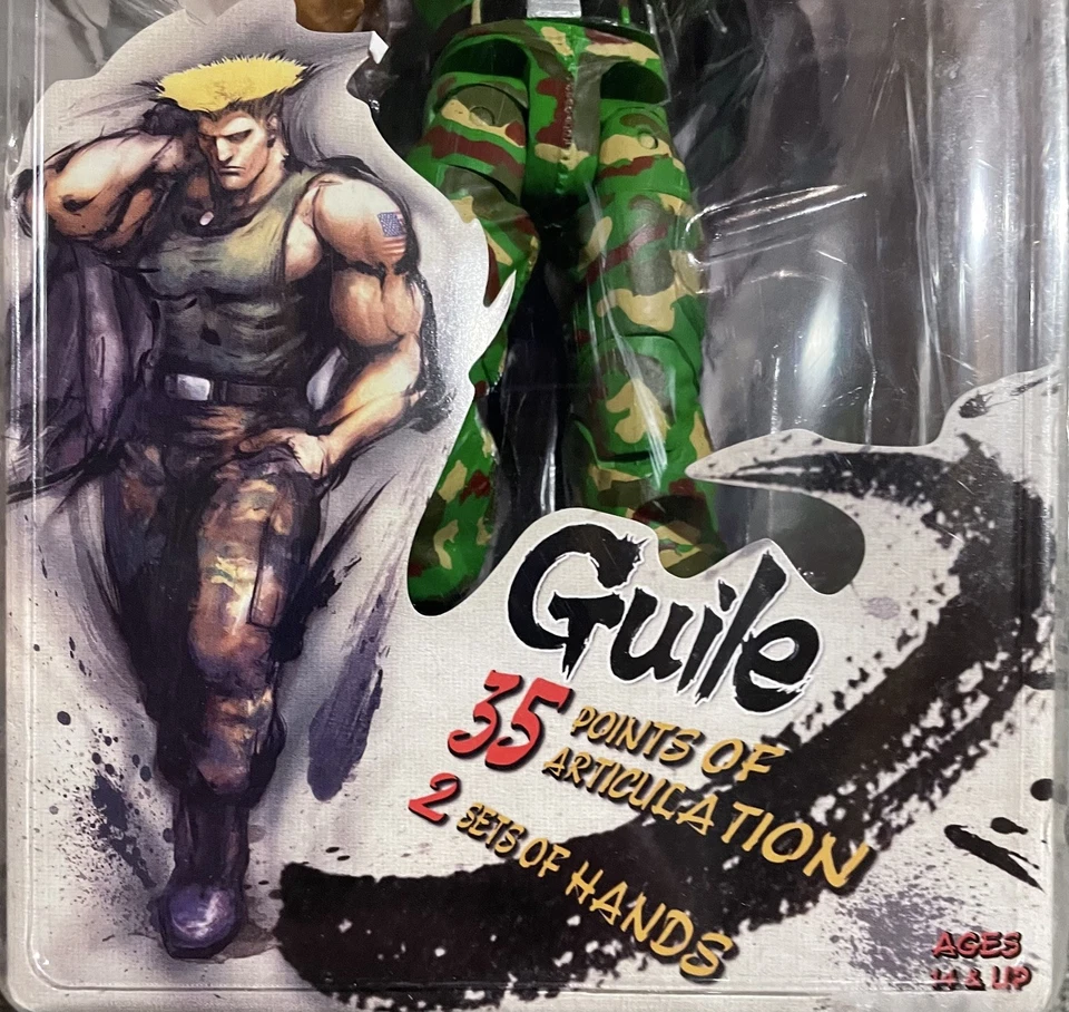 Figura de acción 2016 20 aniversario NECA Street Fighter IV Guile cuerpo posable Foto 2 de 4