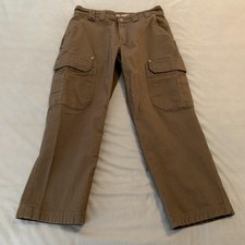 Duluth Trading Co Cargo Pants Mens 35x28 Brown Flex Fire Hose Relaxed Workwear
