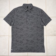Adidas Men's Medium Polo Golf Shirt Textured Camo Short Sleeve Stretch