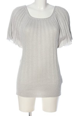 AMISU Kurzarmpullover Damen Pullover Gr. DE 38 hellgrau Casual-Look