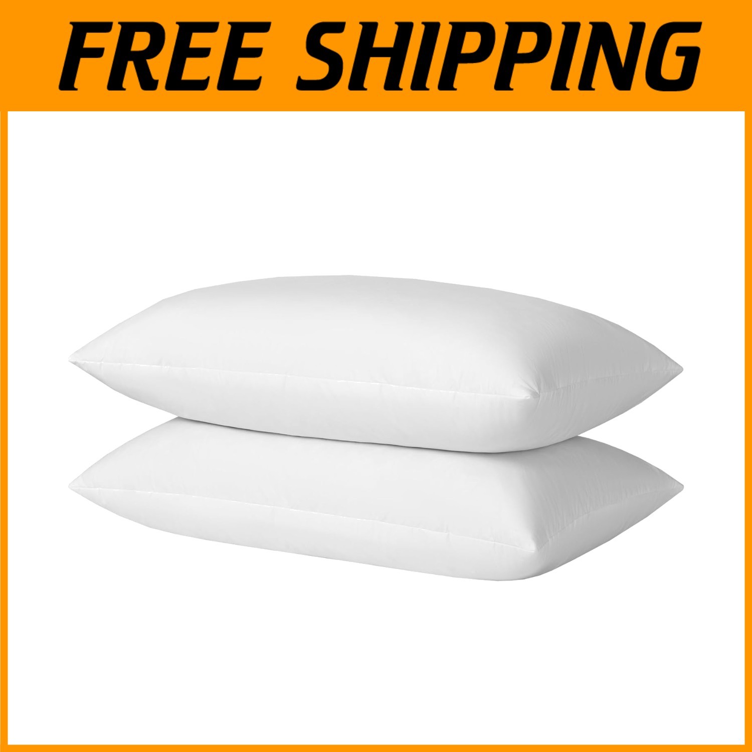 Plush Hotel Collection Pillows, Cotton Cover, 2 Pack