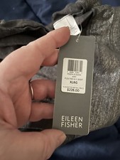 Eileen Fisher NWT XL PLEATED K/L SKIRT ASH  Silver  100 ORGANIC LINEN STRETCH