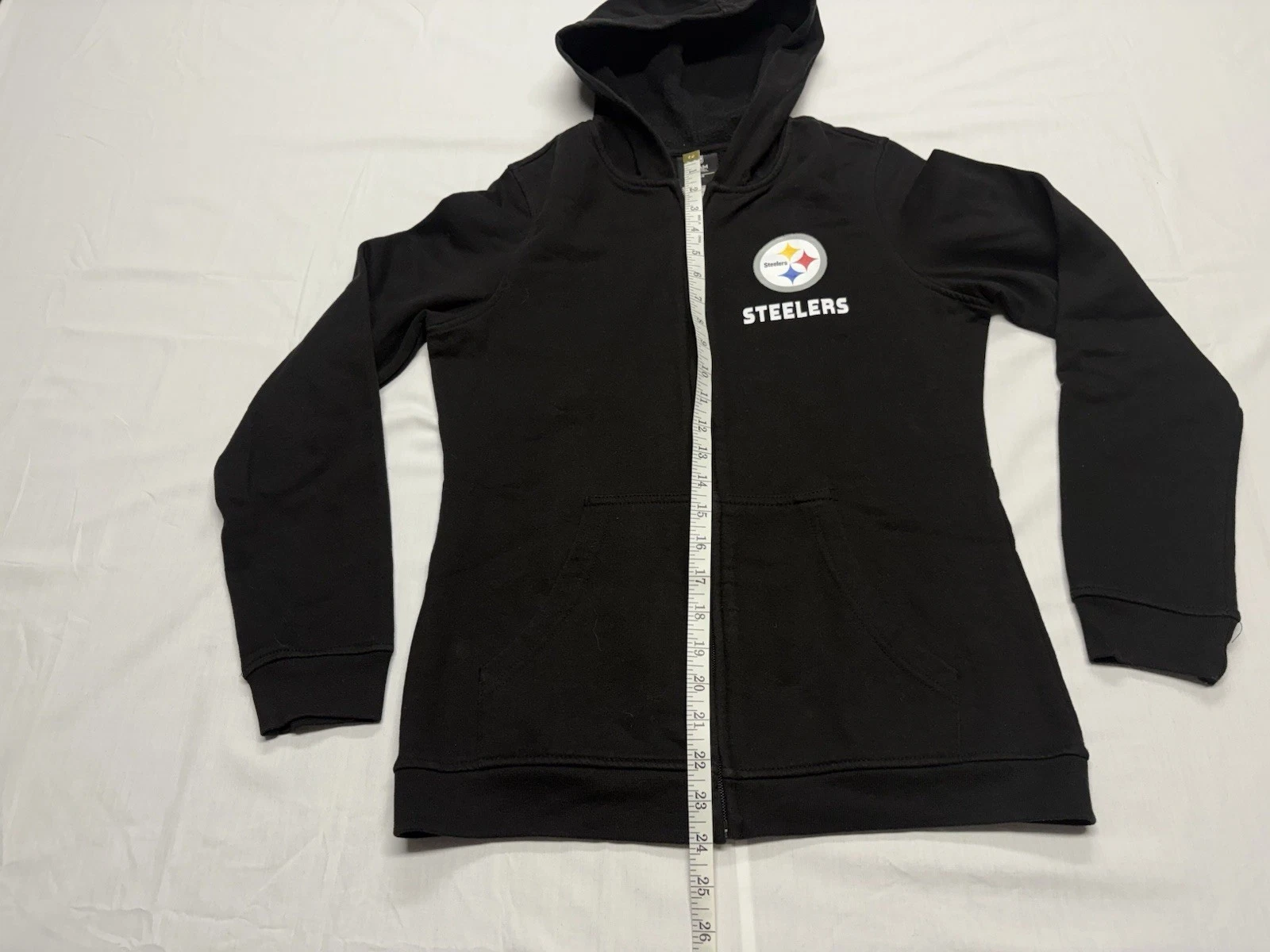 VETEMENTS Felpa con cappuccio e zip intera Pittsburgh Steelers NFL Team Apparel ragazza taglia XL 16