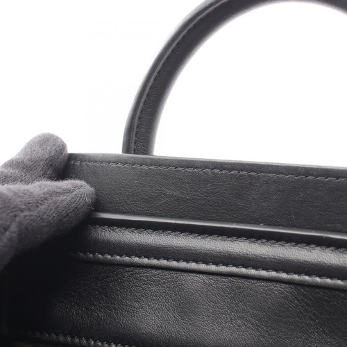CELINE Luggage Nano Shopper 2WAY Borsa a mano in pelle nera usata donna - Foto 8 di 8