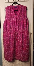 APT.9 Women Sleeveless Tie Waist Dress Spring Summer Pink Plus Size 3X
