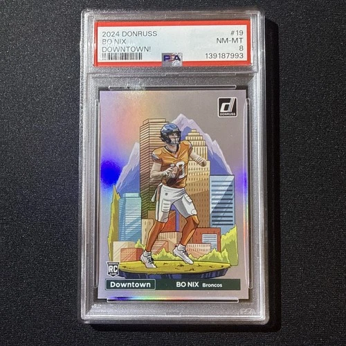 NEW SLAB! 2024 DONRUSS #19 DOWNTOWN! (RC) BO NIX PSA 8🔥
