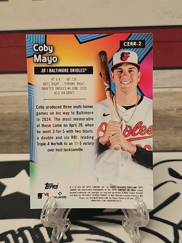 Coby Mayo 2025 Topps Chrome All Etch Rookie Rush RC - Picture 2 of 3