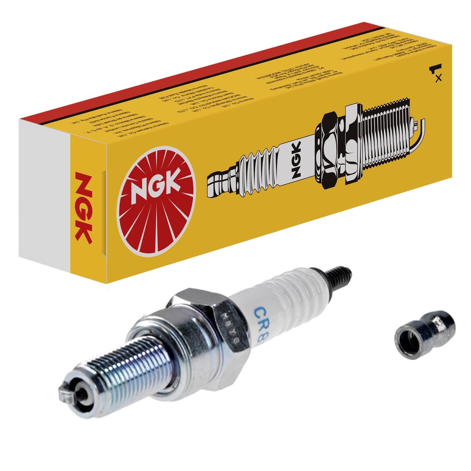 NGK Spark Plug Stock # 1275 CR8E, White/silver 