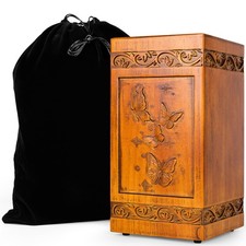 Handcrafted Memorial Urns for Human Ashes Adult Male Female, Decorative Woode...