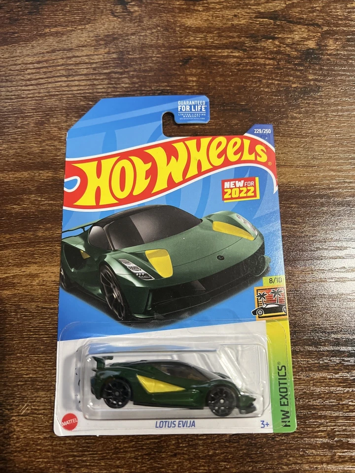 2022 Hot Wheels HW EXOTICS 8/10 Lotus Evija green/yellow 229/250 1:64 scale. - Image 3 of 3