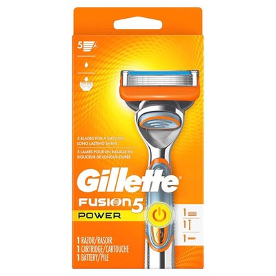 Gillette Fusion5 Power Razor for Men, 1 Gillette Power Razor Handle + 1 Blade Re