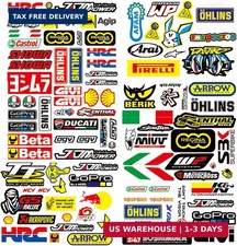 3 Racing Stickers Sponsor For Motorcycles Bike Weatherproof Vinyl Motocross Stic