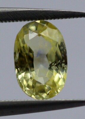 No Heat 1.32 Ct Certified 100% Natural Yellow Sapphire Eye Clean Gemstone Oval