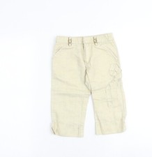 Mayoral Girls Beige Polyester Blend Cargo Trousers Size 5 Years