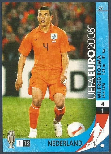 PANINI UEFA EURO 2008 TRADING CARD- #027-NEDERLAND-HOLLAND-WILFRED BOUMA