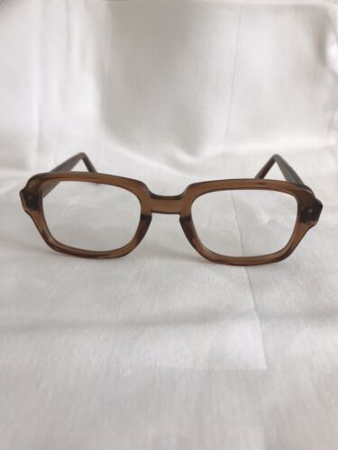 Vintage USS Military Eyeglasses Brown Frame - Picture 1 of 9