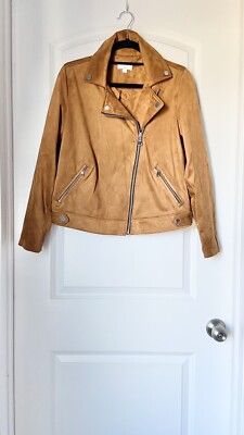 Gate Imitation Suede Biker Jacket Loft Faux Suede Lined Moto