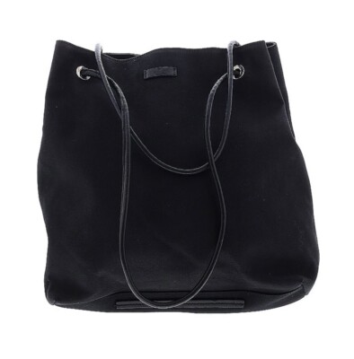 GUCCI バッグ GUCCI Canvas Leather Black Tote Shoulder Bag Hand Bag | eBay