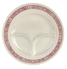 Shenango China Chardon Rose Red Divided Grill Plate Restaurant Ware 1940s