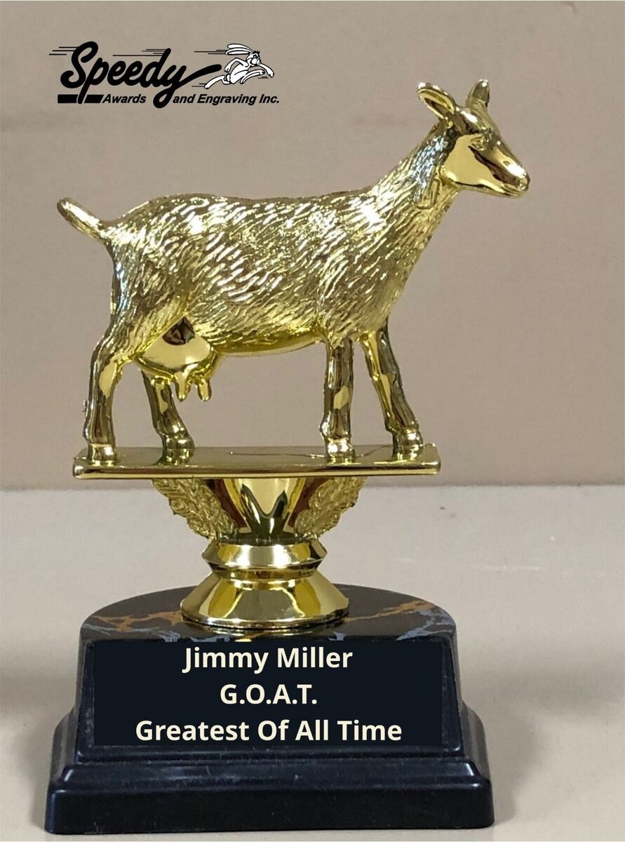 GOAT Trophy Greatest of All Time Award Trophy Hand Painted 