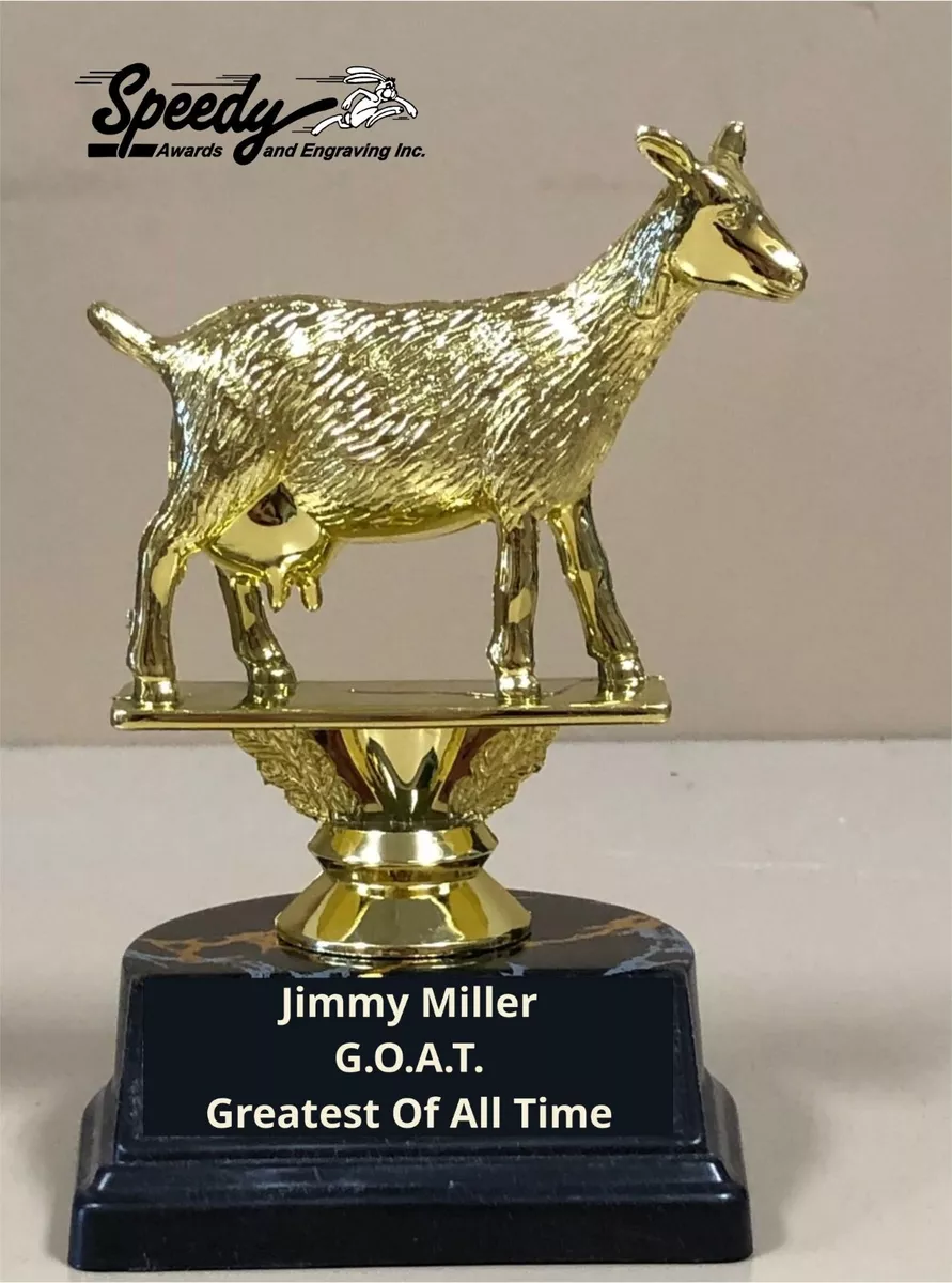 G.O.A.T Greatest of All Time Tall Trophy - Free Engraving, Winner, Great,  Sports, Best, Champion, Trivia, Game, Night, Greatness, Number One