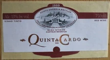Wine label PORTUGAL Quinta do Cardo Beira Interior 1999 wine labels