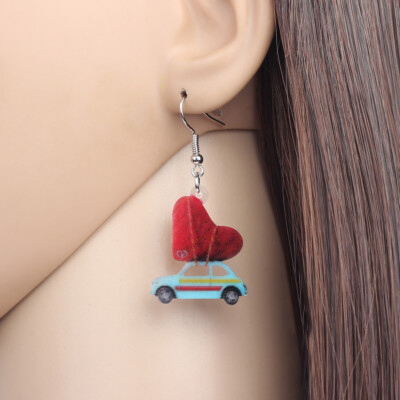 Cute Acrylic Dog Basket Earrings - Dangling Pet-Themed Jewelry Gift For Women