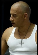 925 Sterling Silver Cross Dominic Toretto Cubic Zirconia Fast Furious Pendant