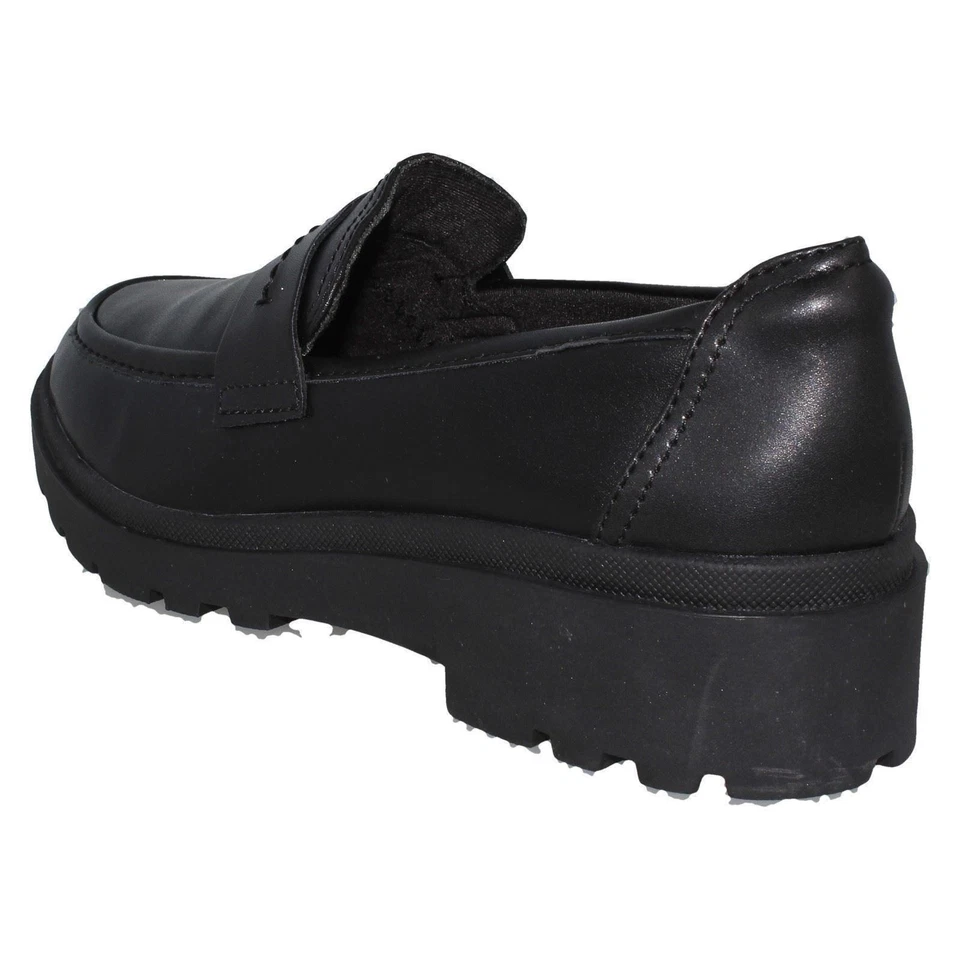 Femmes Clarks Calla Ease Mocassin Plat Cuir Noir Léger, Chaussant D - Photo 4/4