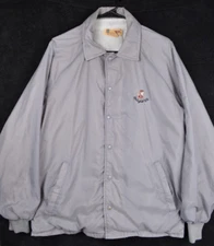 Vintage 80s Antigua Windbreaker Mens Large Gray Springhill Golf Course Club