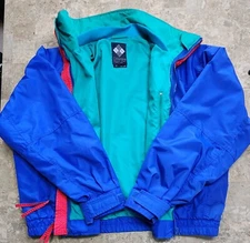 COLUMBIA BUGABOO - Blue Red Ski Teal Jacket, Mens XXL Shell Only No Fleece
