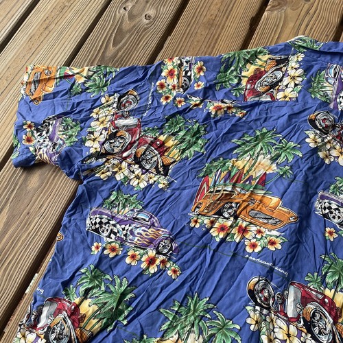 Camicia vintage Reyn Spooner American Classics Racing hawaiana con bottoni uomo XL - Foto 8 di 12