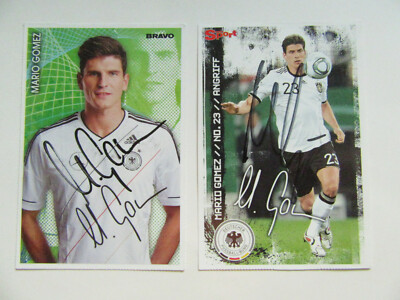 Mario Gomez -- signiert -- 2 kl. BravoSport AK Autogrammkarten Deutschland RAR
