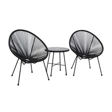 DUKAP Sassio 3 Piece Patio Seating Set with Two Chairs and One Coffee Table