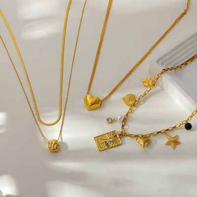 14K personality fashion does not fade women light luxury necklace