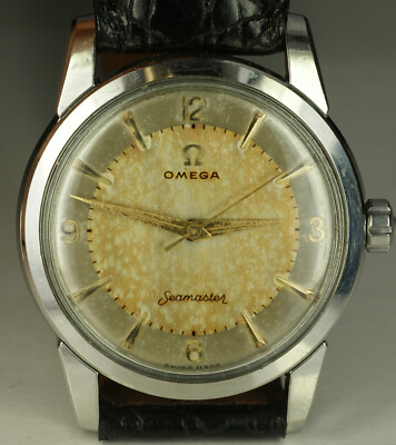 Vintage 1950's OMEGA Tropical Patina Dial Steel Cal. 420 Men's Watch 2759-3 2761
