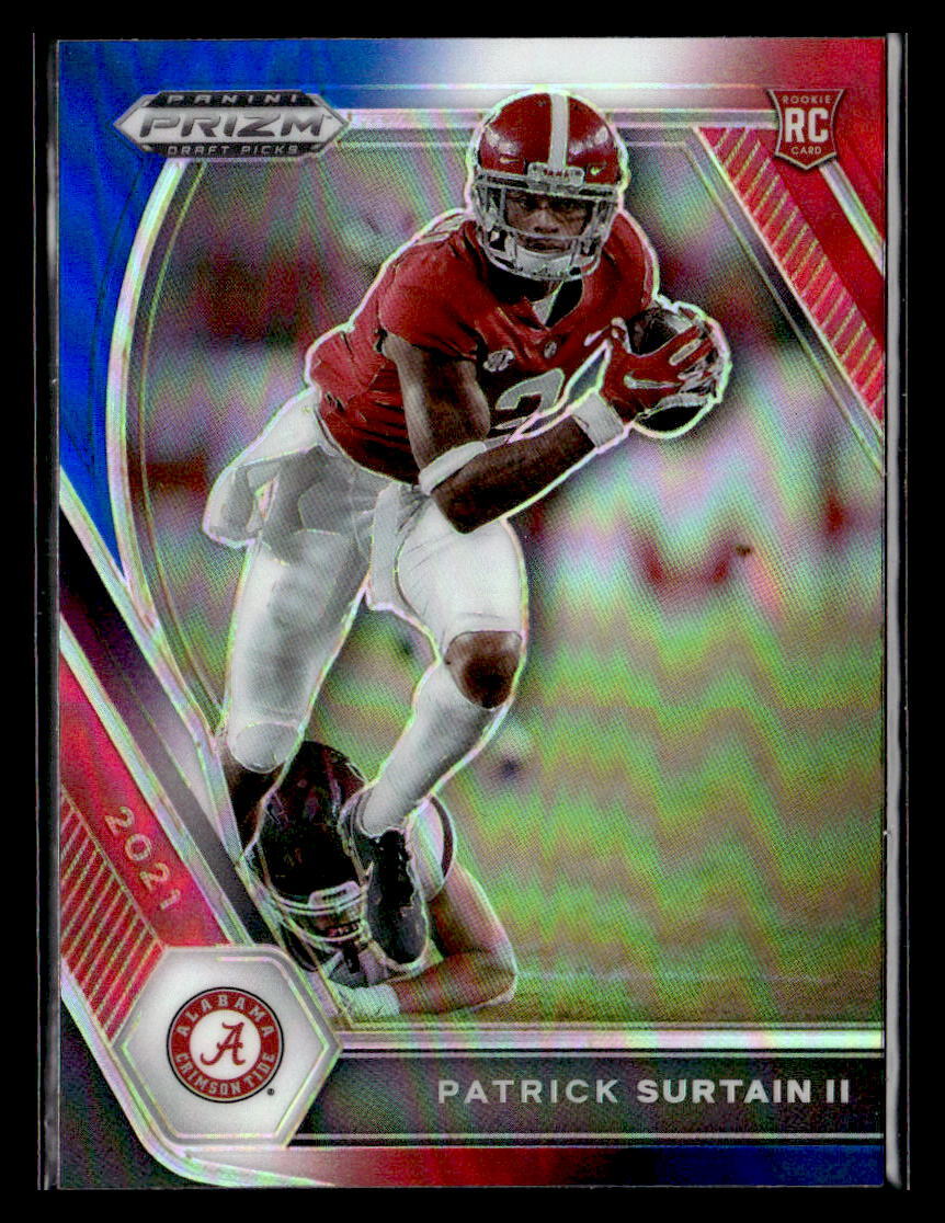 2021 Prizm Draft Picks Collegiate #143 Patrick Surtain II Red White and Blue