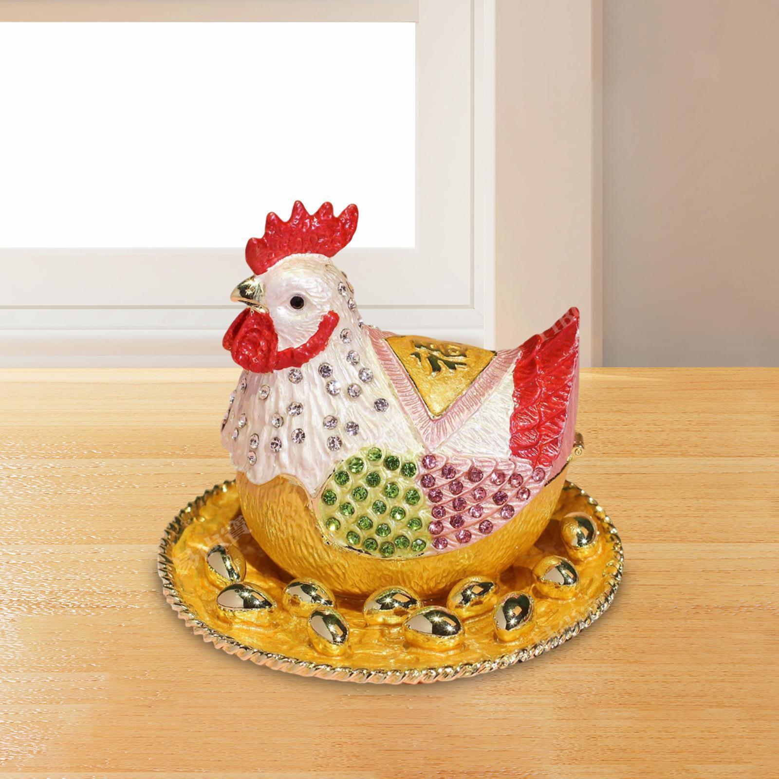 Chicken Statue Jewelry Organizer for Earrings and Necklaces Tabletop Display-image