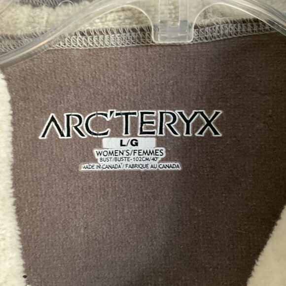 Arc'teryx Arcteryx Pile Riempimento Zip Maglione Giacca Beige Donna Taglia Large
