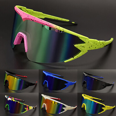 OVERSIZED Mirrored Shield Sonnenbrille Herren Damen Outdoor Sportbrille Brille