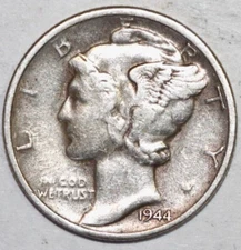 1944 D      Mercury Dime             17.8mm