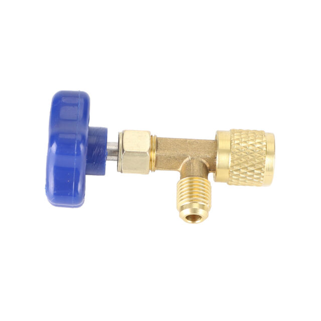 1/4 Sae R134A Air Conditioning A/C Refrigerant Brass Can Tap Valve Opener Blue R FG11328